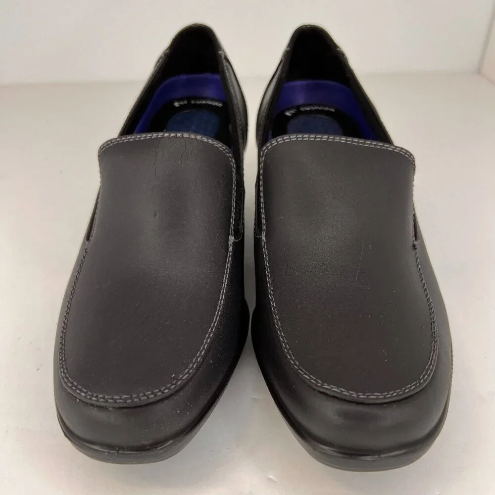 Dr. Scholls Womens 36120076 Black Gel Cushion Leather Size 7 Slip-On Shoes